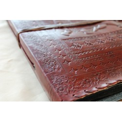 Photo album leather with elephant motif 34x27 cm