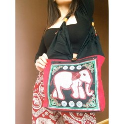 Shoulder bag handbag in boho style from Thailand with elephant - TASCHE130