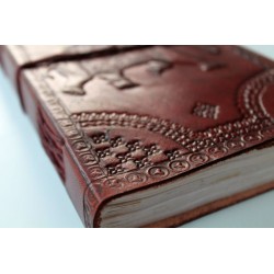 Leather diary with elephant motif 23x14 cm