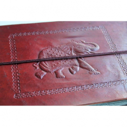 Fotoalbum leather cover elephant motif 27x18 cm