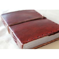 B-Ware: Notebook with genuine leather cover border ornament 18x14 cm