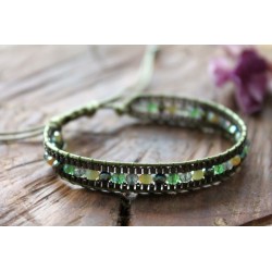 Elegant bracelet in Bohemian style with small stone beads