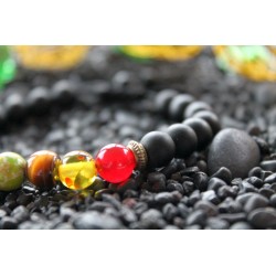 Chakra bracelet with 8 mm natural stone beads, adjustable in size