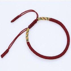 Tibetan happiness bracelet wine red handmade Buddhism