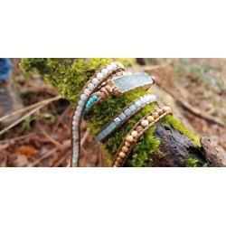 Wrap bracelet fivefold topaz for tolerance crystal bracelet yoga meditation gift girlfriend