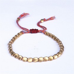 copy of Tibetan bracelet brass beads Buddhism happiness bracelet red