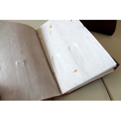 Notizbuch / Tagebuch mit verziertem Echtledereinband 23x13 cm