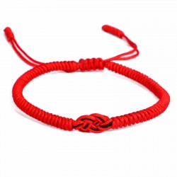 Tibetan luck bracelet lucky knot Buddhism in red