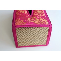 Tissue box / wipes box / cosmetic tissue box in Thai style elephant pattern
