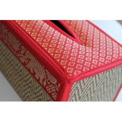 Tissue box / wipes box / cosmetic tissue box in Thai style elephant pattern
