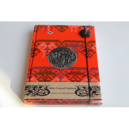 Tagebuch Notizbuch Stoff Thailand mit Elefant 19x14 cm- THAI100