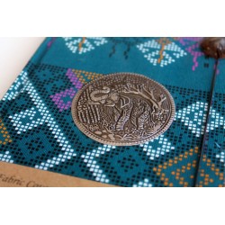 Diary notebook fabric Thailand with elephant 19x14 cm- THAI105