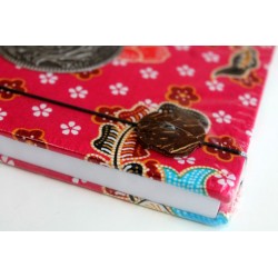 Diary notebook fabric Thailand with elephant 19x14 cm- THAI107