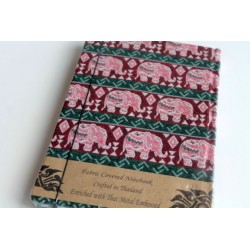 Tagebuch Notizbuch Stoff Thailand mit Elefant 19x14 cm- THAI118