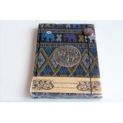 Diary notebook fabric Thailand with elephant 19x14 cm- THAI120