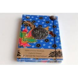Tagebuch Notizbuch Stoff Thailand mit Elefant 19x14 cm- THAI121