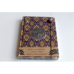 Tagebuch Notizbuch Stoff Thailand mit Elefant 19x14 cm- THAI122