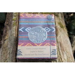 Tagebuch Stoff Thailand mit Elefant 15x11 cm - liniert - THAI303