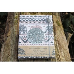 Tagebuch Stoff Thailand mit Elefant 15x11 cm - liniert - THAI306