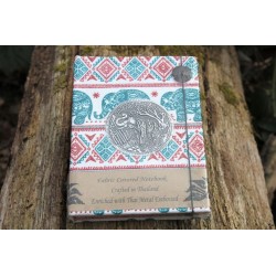 Tagebuch Stoff Thailand mit Elefant 15x11 cm - liniert - THAI308