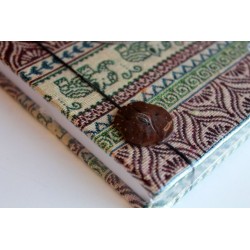 B-Ware: Tagebuch Notizbuch Stoff Thailand mit Elefant 19x14 cm- THAI191