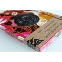 Diary fabric Thailand with elephant 15x11 cm - lined - THAI308