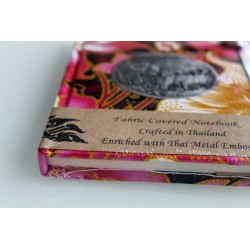 Diary fabric Thailand with elephant 15x11 cm - lined - THAI308