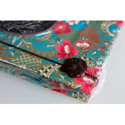 Diary fabric Thailand with elephant 15x11 cm - lined - THAI300