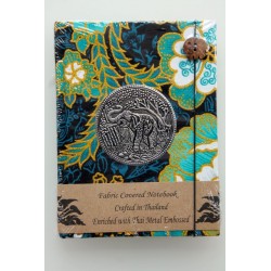 Diary fabric Thailand with elephant 15x11 cm - lined - THAI310