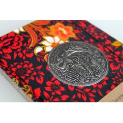 Diary fabric Thailand with elephant 15x11 cm - lined - THAI316