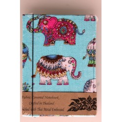 Tagebuch Stoff Thailand mit Elefant 15x11 cm - liniert - THAI322