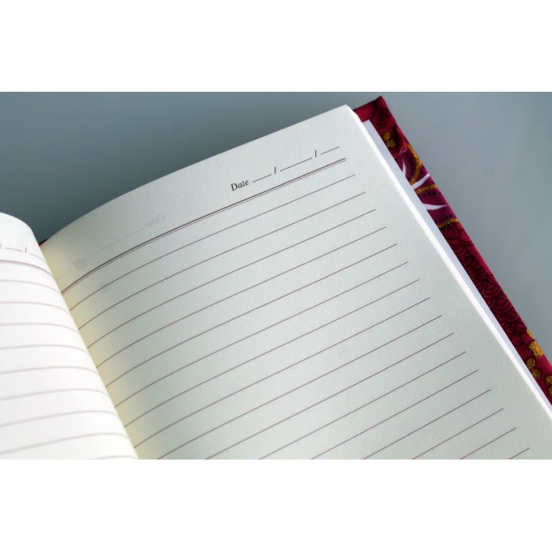 B-Ware: Tagebuch Notizbuch Stoff Thailand mit Elefant 19x14 cm- THAI191