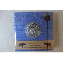 Diary notebook fabric Thailand with elephant 11x11 cm - THAI-S-002