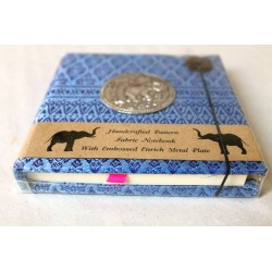 Diary notebook fabric Thailand with elephant 11x11 cm - THAI-S-002