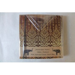 Tagebuch Notizbuch Stoff Thailand mit Elefant 11x11 cm - THAI-S-003