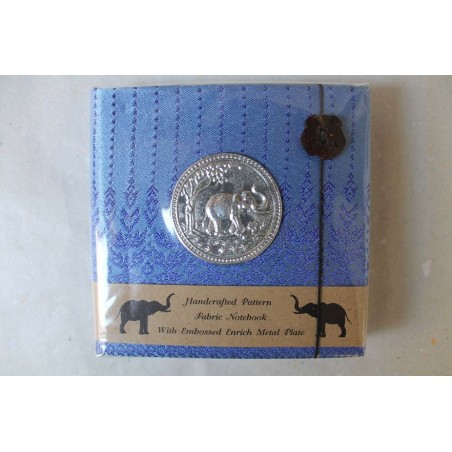 Tagebuch Notizbuch Stoff Thailand mit Elefant 11x11 cm