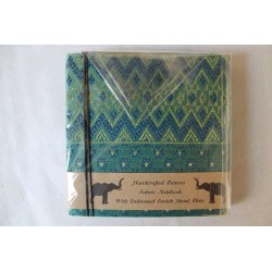 Diary notebook fabric Thailand with elephant 11x11 cm - THAI-S-007