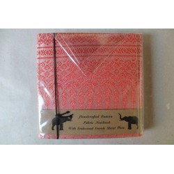 Diary notebook fabric Thailand with elephant 11x11 cm - THAI-S-008
