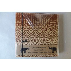 Diary notebook fabric Thailand with elephant 11x11 cm - THAI-S-011