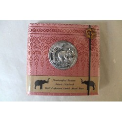 Tagebuch Notizbuch Stoff Thailand mit Elefant 11x11 cm - THAI-S-012
