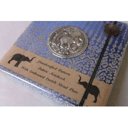 Diary notebook fabric Thailand with elephant 11x11 cm - THAI-S-014