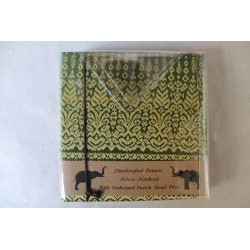 Tagebuch Notizbuch Stoff Thailand mit Elefant 11x11 cm - THAI-S-022