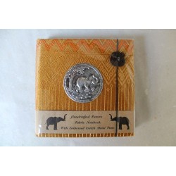 Tagebuch Notizbuch Stoff Thailand mit Elefant 11x11 cm - THAI-S-022