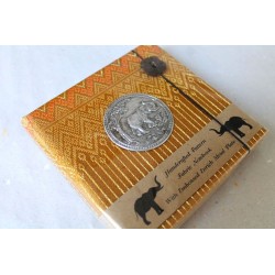 Diary notebook fabric Thailand with elephant 11x11 cm - THAI-S-022
