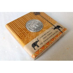 Diary notebook fabric Thailand with elephant 11x11 cm - THAI-S-023