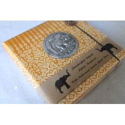 Diary notebook fabric Thailand with elephant 11x11 cm - THAI-S-025