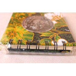 Notebook fabric Thailand with elephant spiral binding 11x11 cm - THAI-S-027
