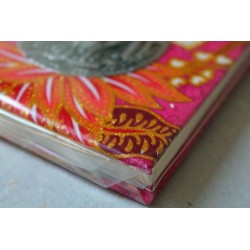 Notebook fabric Thailand with elephant spiral binding 11x11 cm - THAI-S-030