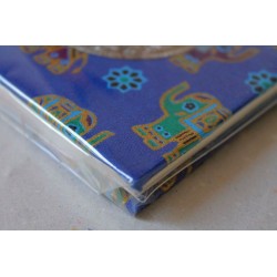 Notebook fabric Thailand with elephant spiral binding 11x11 cm - THAI-S-031