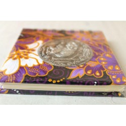 Notebook fabric Thailand with elephant spiral binding 11x11 cm - THAI-S-033